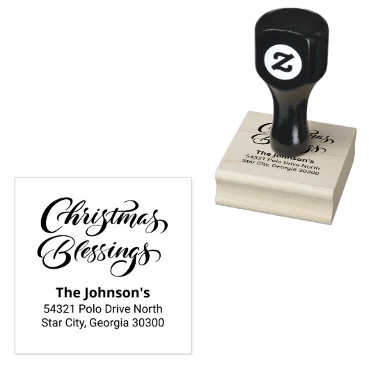 kerstcadeauadres rubberstempel (Gestempeld)