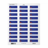 Kerstcadeauadreslabel (blauw) etiket (Full Sheet)