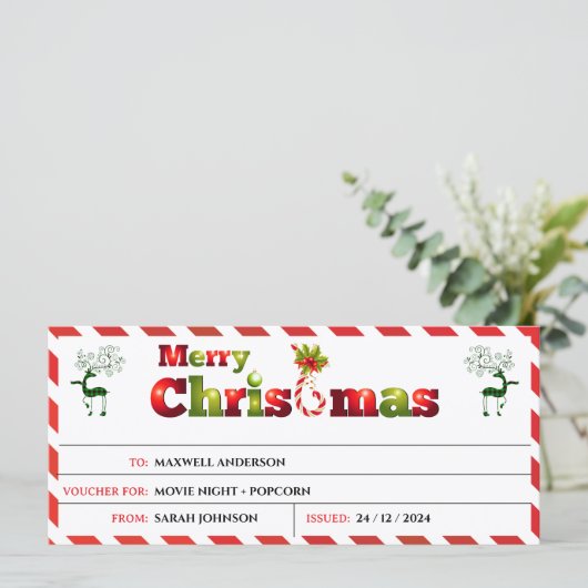 Kerstcadeaubon (Staand voorkant)