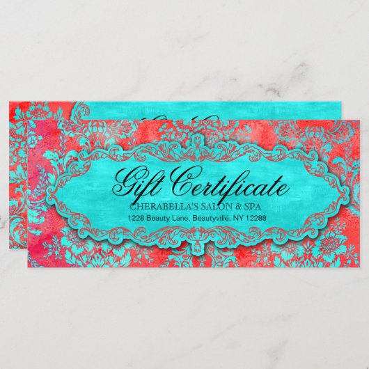 kerstcadeaubon Damask Salon (Voorkant / Achterkant)