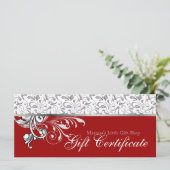 kerstcadeaubon Detailhandel Floral Red 2 (Staand voorkant)