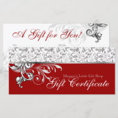 kerstcadeaubon Detailhandel Floral Red 2 (Voorkant / Achterkant)