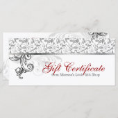 kerstcadeaubon Detailhandel Floral Red Silve (Voorkant / Achterkant)