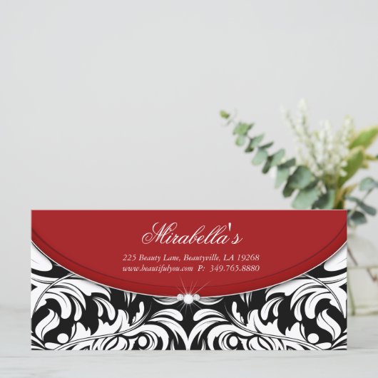 Kerstcadeaubon Diamanten Damast Patroon (Staand voorkant)