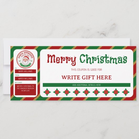 Kerstcadeaubon goedgekeurd door de Kerstman (Voorkant)