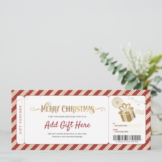 Kerstcadeaubon Kaart (Staand voorkant)