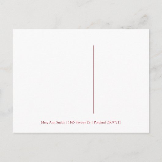 kerstcadeaubon kerstboomribbon aankondigingskaart (Achterkant)