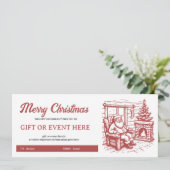 Kerstcadeaubon met sfeer van de open haard (Staand voorkant)