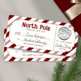 Kerstcadeaubon Nice List Ticket Noordpool
