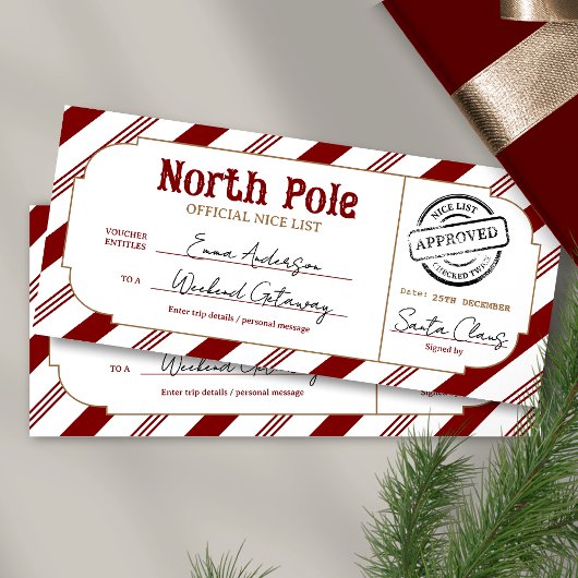 Kerstcadeaubon Nice List Ticket Noordpool