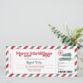 Kerstcadeaubon Road Trip Ticket Kaart (Staand voorkant)