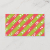 Kerstcadeaubon rood en groen lint $10 kortingskaartje (Achterkant)