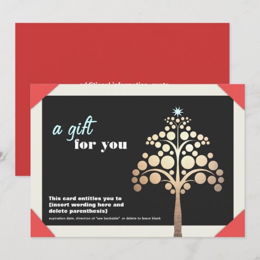 kerstcadeaubon voor feestdagen feestdagenkaart (Voorkant / Achterkant)