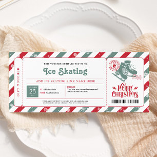 Kerstcadeaubon voor schaatsen kaart