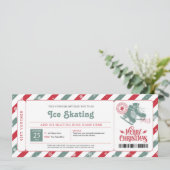 Kerstcadeaubon voor schaatsen kaart (Staand voorkant)