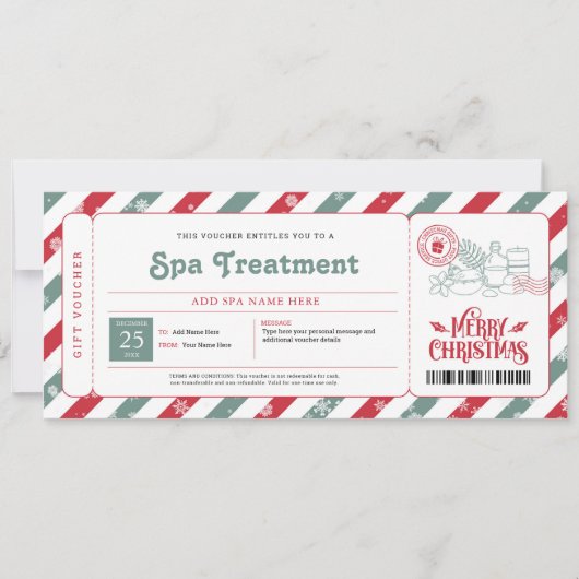 Kerstcadeaubon voor Spa Day Kaart (Voorkant)