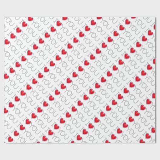 Kerstcadeaubonade... Ik hou van je met diamanten Cadeaupapier (Vlak)