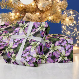 kerstcadeaubonade - Lavender Poinsettia Cadeaupapier