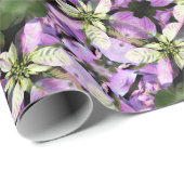 kerstcadeaubonade - Lavender Poinsettia Cadeaupapier (Rol Hoek)