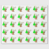 kerstcadeaubonade/rendiertje cadeaupapier (Vlak)