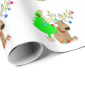 kerstcadeaubonade/rendiertje cadeaupapier (Rol Hoek)