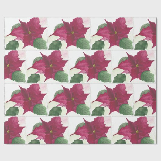 kerstcadeaubonade van Poinsettia Cadeaupapier (Vlak)