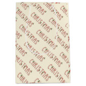 kerstcadeaubonet Mistletoe Typography Holiday Medium Cadeauzakje (Voorkant)