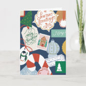 Kerstcadeaubonnen geïllustreerd feestdagen kaart (Voorkant)