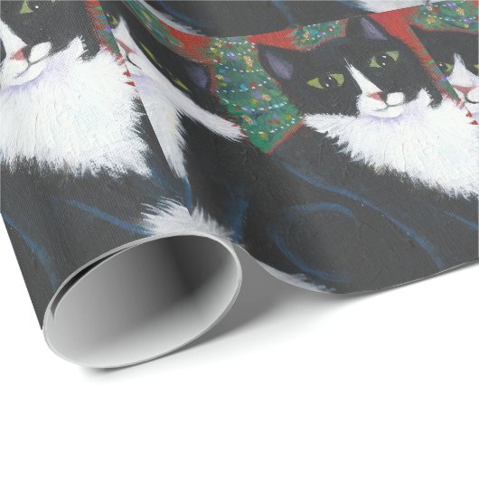 kerstcadeaubonnen, kattenpakpapier cadeaupapier (Rol Hoek)