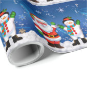 kerstcadeaubonnen/kerstman en Snowman Cadeaupapier (Rol Hoek)