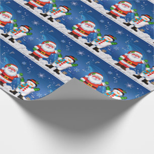 kerstcadeaubonnen/kerstman en Snowman Cadeaupapier