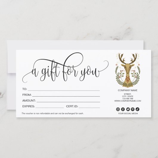 kerstcadeaubonnen met kerstcadeaubon volkskunst (Voorkant)