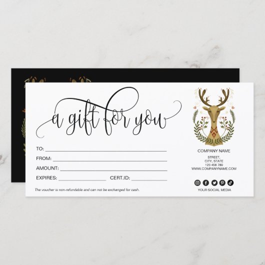 kerstcadeaubonnen met kerstcadeaubon volkskunst (Voorkant / Achterkant)