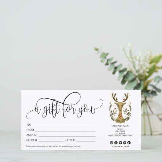 kerstcadeaubonnen met kerstcadeaubon volkskunst (Staand voorkant)