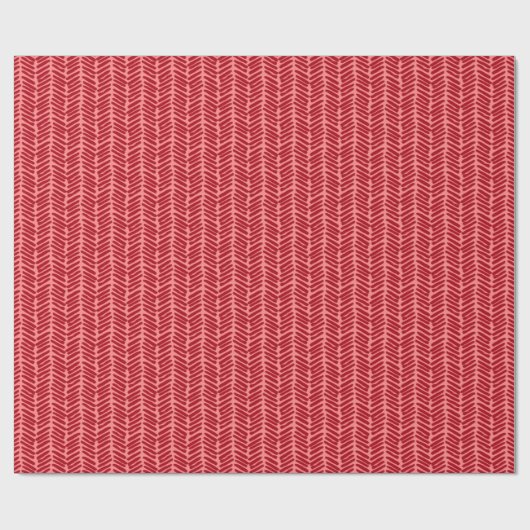 kerstcadeaubonnen met koraalrood roze zigzag cadeaupapier (Vlak)