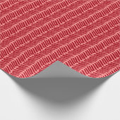 kerstcadeaubonnen met koraalrood roze zigzag cadeaupapier (Hoek)