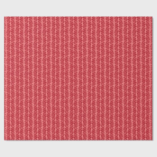 kerstcadeaubonnen met koraalrood roze zigzag cadeaupapier (Vlak)