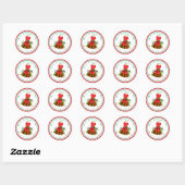 kerstcadeaubonstickers ronde sticker (Vel)