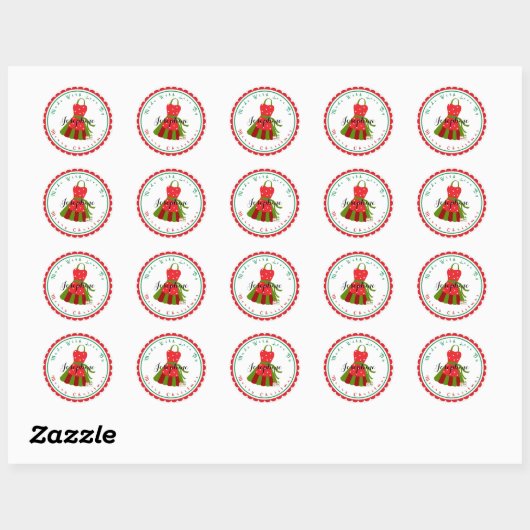 kerstcadeaubonstickers ronde sticker (Vel)