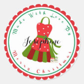 kerstcadeaubonstickers ronde sticker (Voorkant)