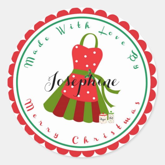 kerstcadeaubonstickers ronde sticker (Voorkant)