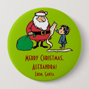 kerstcadeaubont Label Button kerstcadeau voor kers