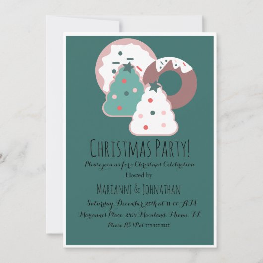 kerstcadeaubont met feestthema kaart (Voorkant)