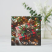 kerstcadeaubox feestdagenkaart (Staand voorkant)