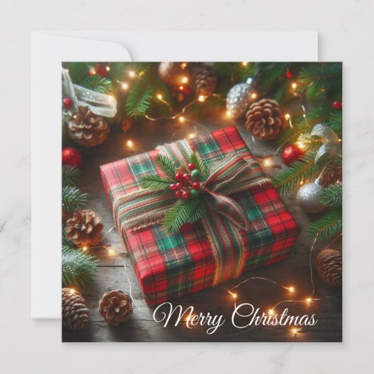 kerstcadeaubox feestdagenkaart (Voorkant)