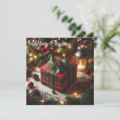 kerstcadeaubox feestdagenkaart (Staand voorkant)