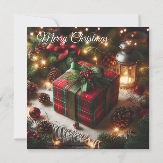 kerstcadeaubox feestdagenkaart (Voorkant)