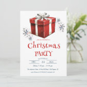 Kerstcadeaubox in het kerstfeest kaart (Staand voorkant)