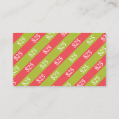 Kerstcadeaucertificaat rood groen lint $25 kortingskaartje (Achterkant)
