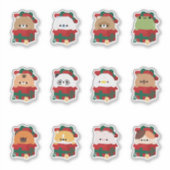 Kerstcadeaudieren Sticker (Voorkant)